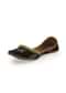 Black Juttis In Silk With Tiny Ghungroos By 5 Elements