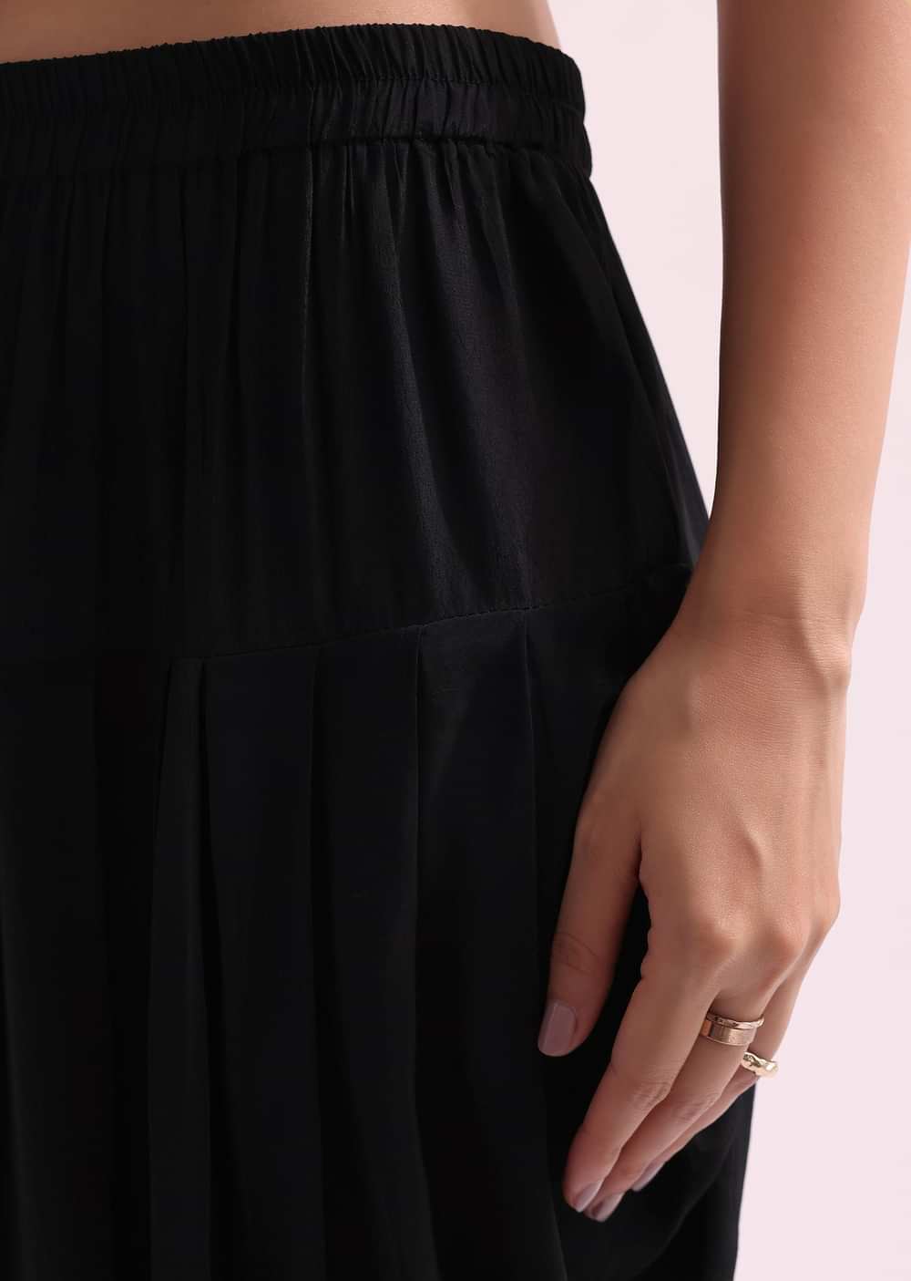Printed With Embroidery Black Kurta Dhoti Set With Potali