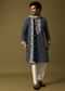 Black Kurta Pant Set With Dupatta In Resham Work