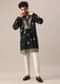 Black Kurta Set In Silk With Embroidered Work