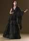 Black Lehenga Choli Set With Attached Dupatta