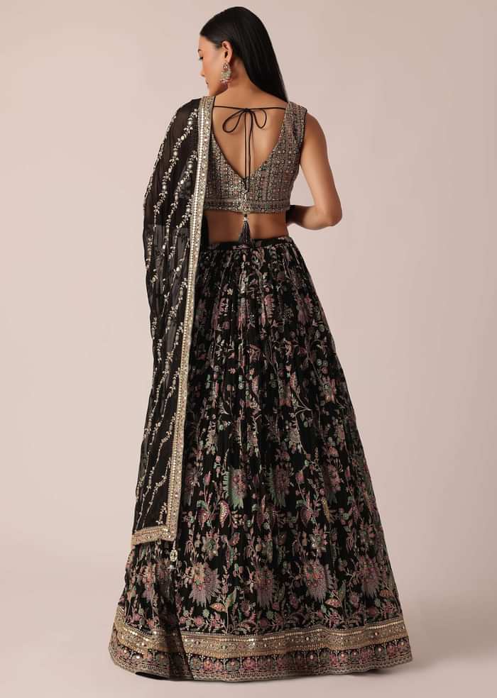 Black Lehenga Set With Sequin Work