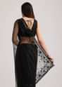 Black Net Heavy Embroidered Saree With Sequins And Stones