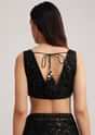 Black Net Heavy Embroidered Saree With Sequins And Stones