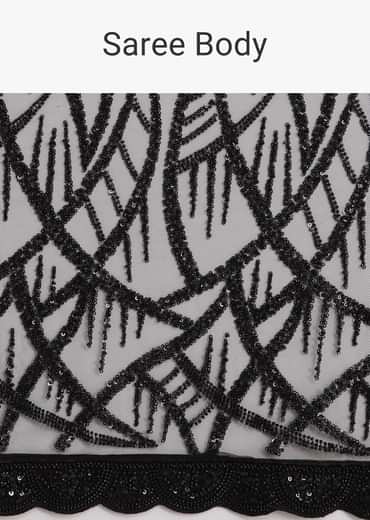 Black Net Saree With Sequins And Stones Embroidery