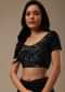 Black Organza Saree With Cut Dana And Sequins Work