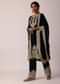 Black Pant Set In Chiffon With Zardozi Work Kurta