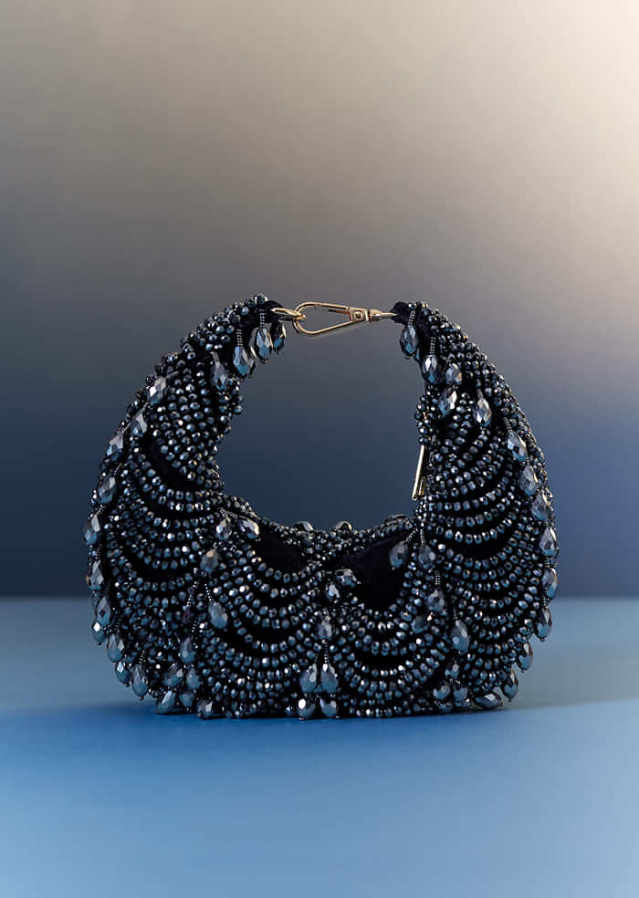 Black Potli With Beaded Accents