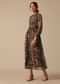 Black Printed Flared Kurta With Belt