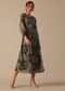 Black Printed Kurta in Chiffon With Belt