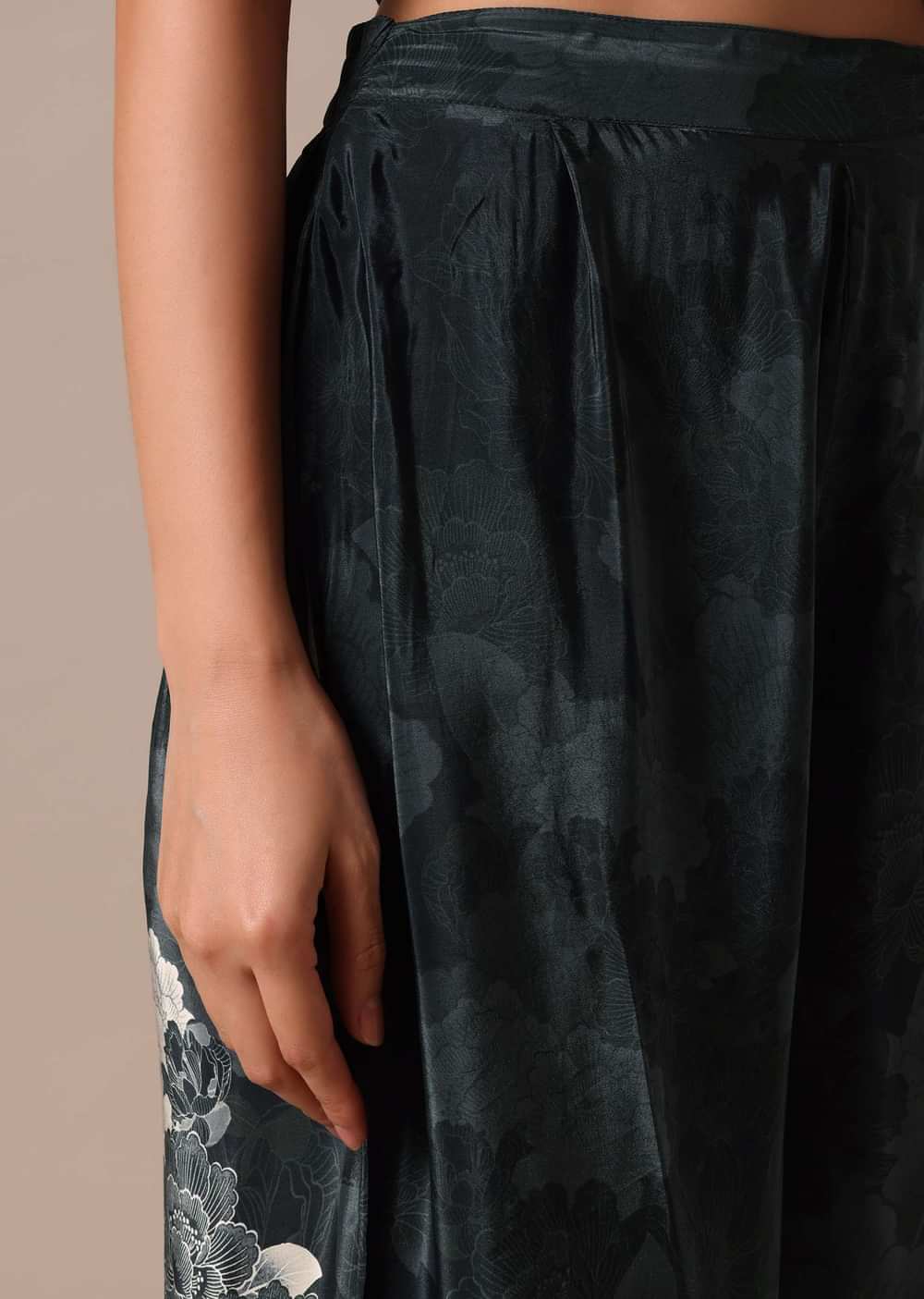 Black Printed Satin co ord set