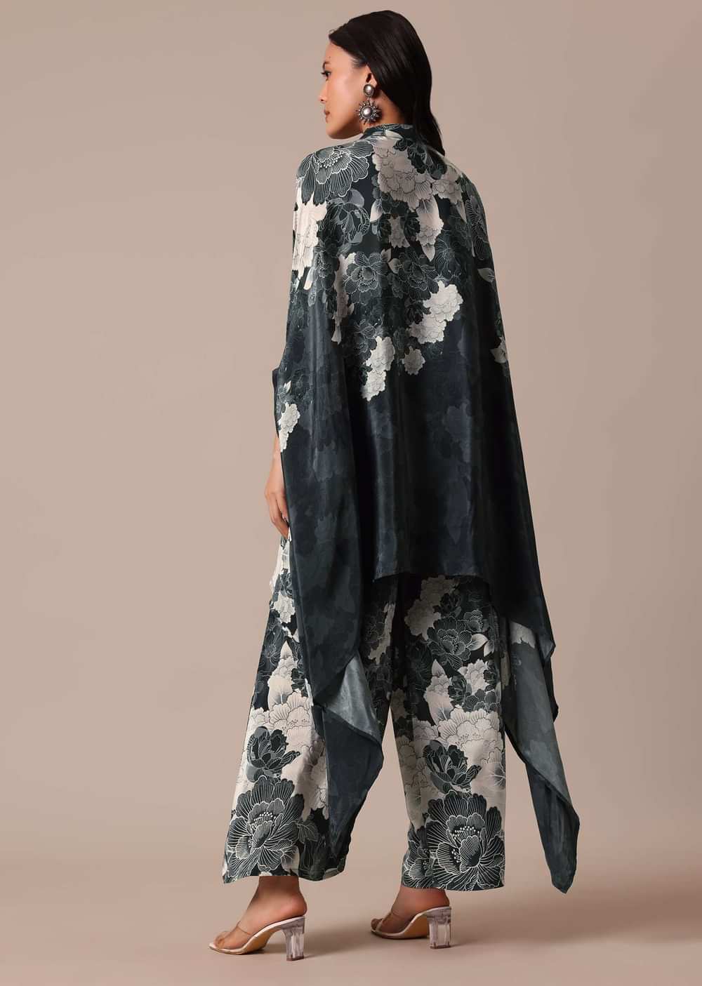 Black Printed Satin co ord set