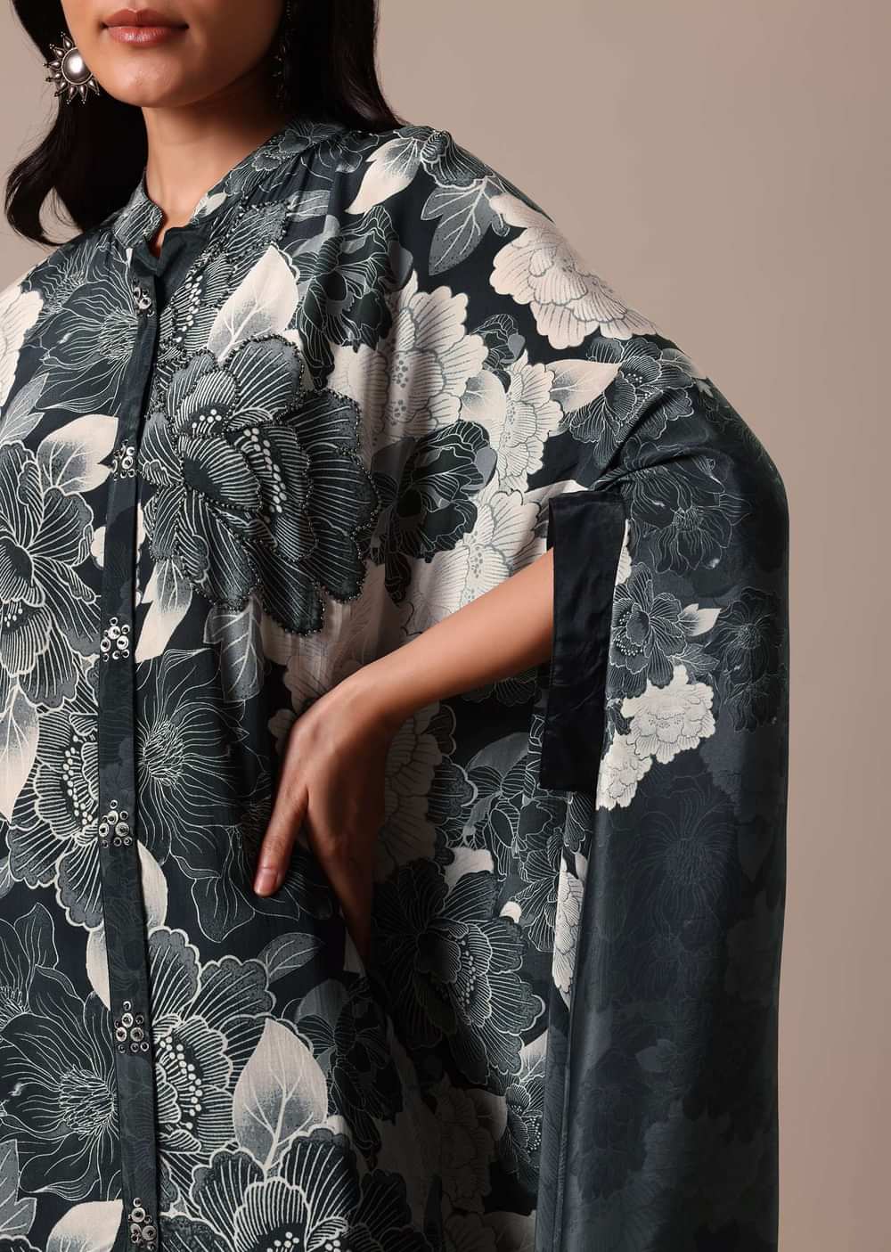 Black Printed Satin co ord set