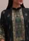 Black Printed Silk Kaftan And Palazzo Co-ord Set With Sequins Embroidery