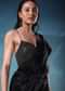 Black Ready To Wear Lehenga Saree In Lycra With Mesh Blouse