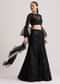 Black Sequins Lehenga Set With Ruffled Dupatta