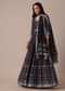 Black Silk Printed Anarkali Set