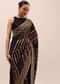 Black Silk Saree In Butta Work With Unstitched Blouse