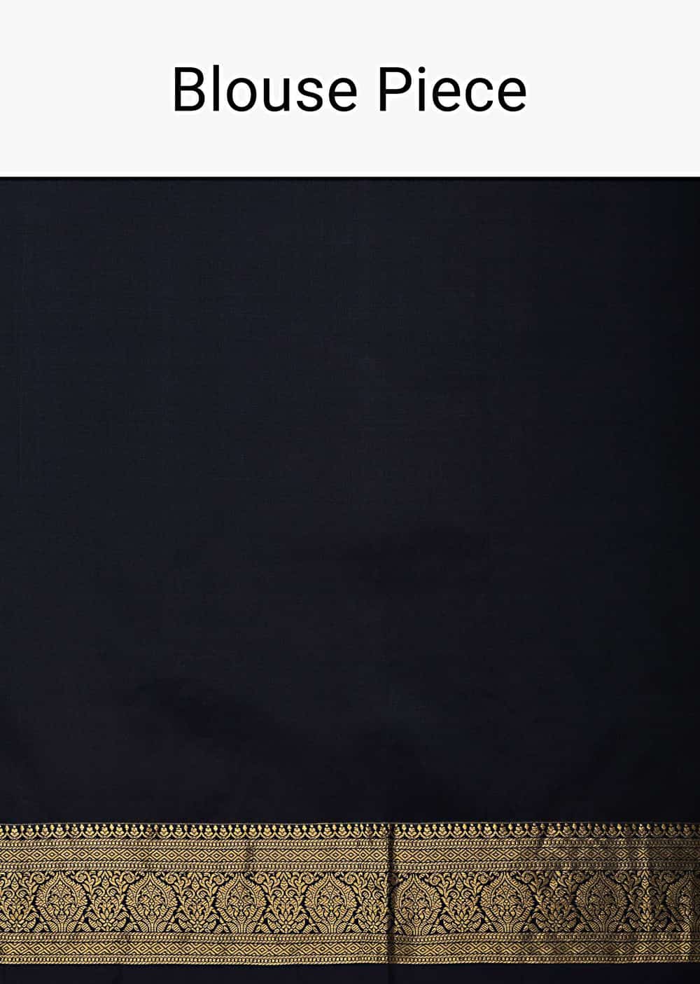 Black South Dharmavaram Silk Saree With Antique Zari Woven Motifs And Unstitched Blouse Fabric