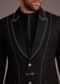 Black Suit With White Piping And Chain Detail
