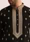 Black Tussar Silk Kurta Set With Thread Work