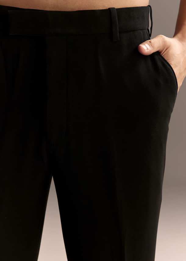 Black Tuxedo For Men With Cut Dana And Beads Embroidery Black Tuxedo For Men With Cut Dana And Beads Embroidery