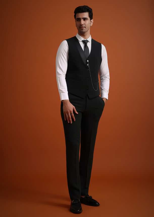Black Tuxedo Set With Pocket Square Black Tuxedo Set With Pocket Square
