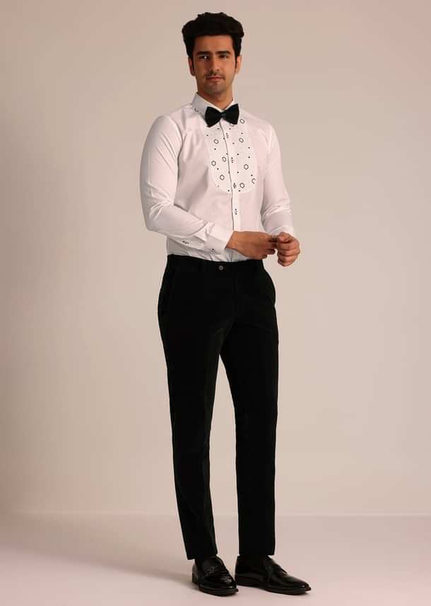 Black Tuxedo Suit With Classic Bow Tie