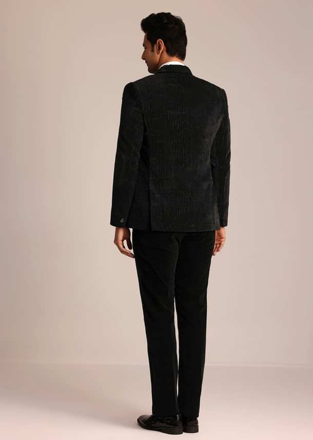 Black Tuxedo Suit With Classic Bow Tie