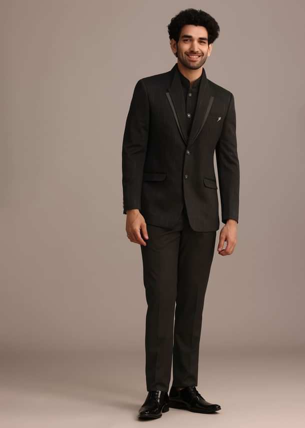 Black Tuxedo Suit With Shawl Collar Black Tuxedo Suit With Shawl Collar