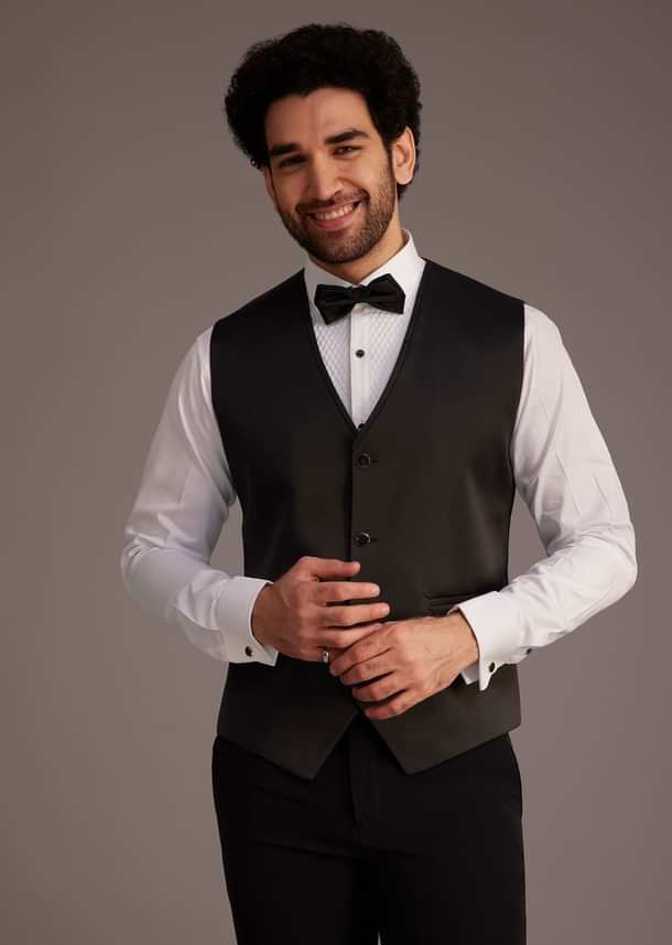 Black Tuxedo With Embellished Swirl Detailing Black Tuxedo With Embellished Swirl Detailing