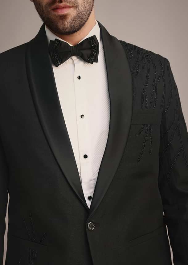 Black Tuxedo With Hand Work Black Tuxedo With Hand Work