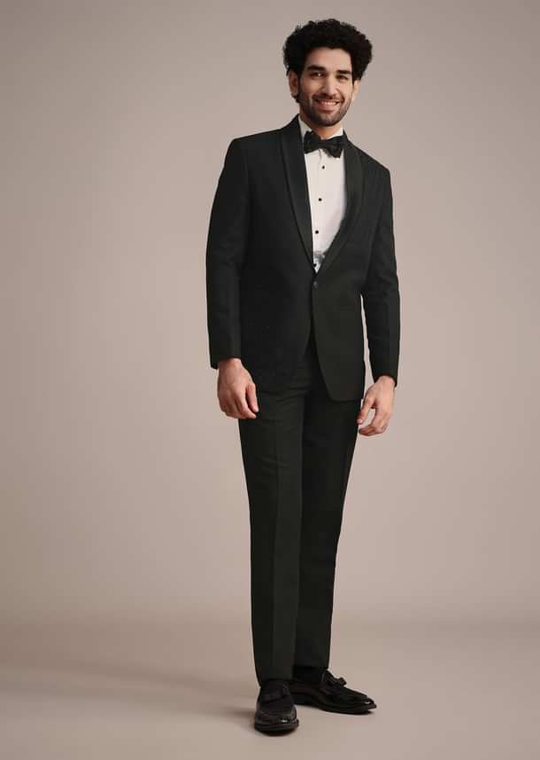 Black Tuxedo With Hand Work Black Tuxedo With Hand Work