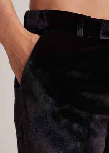 Black Velvet Indowestern Set With Cut Dana Embellishment