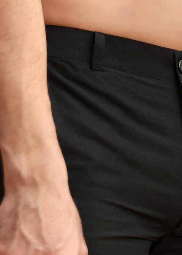 Black Velvet Indowestern Set With Hand Work For Men Black Velvet Indowestern Set With Hand Work For Men