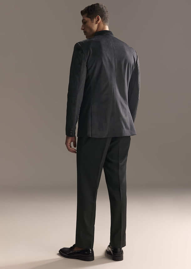 Black Velvet Jodhpuri Suit For Men With Beads And Sequins Work Black Velvet Jodhpuri Suit For Men With Beads And Sequins Work