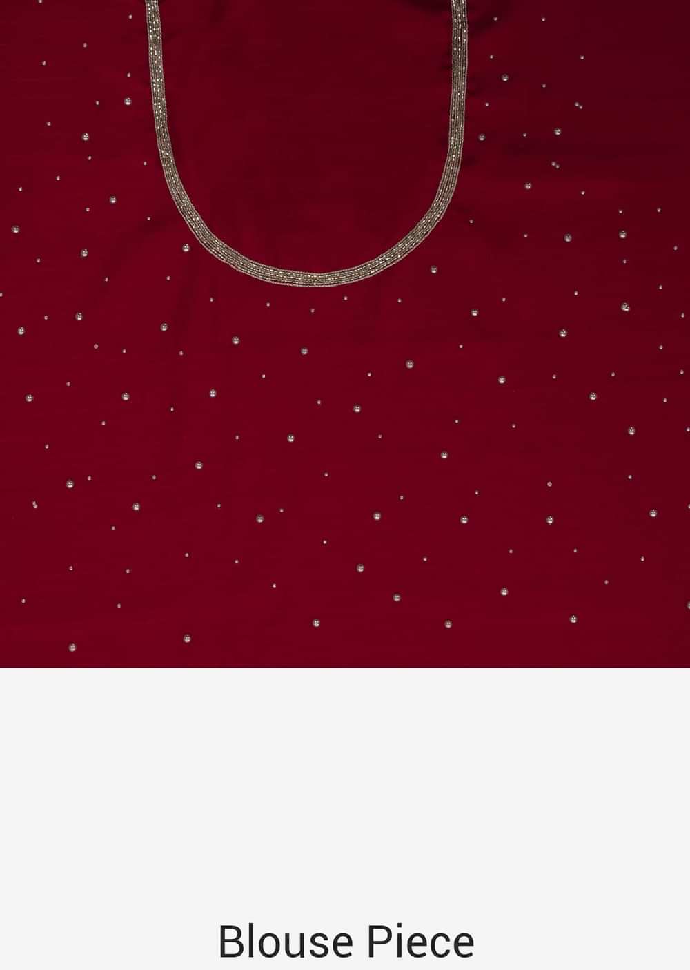Blood red saree in satin chiffon with moti and zardosi embroidery only on Kalki - KALKI Fashion India
