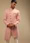 Blossom Peach Jacket In Terry Rayon With Zardosi Embroidered Floral Motifs And Aligarh Pants