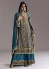 Blue Ajrakh Print Kurta Palazzo Set