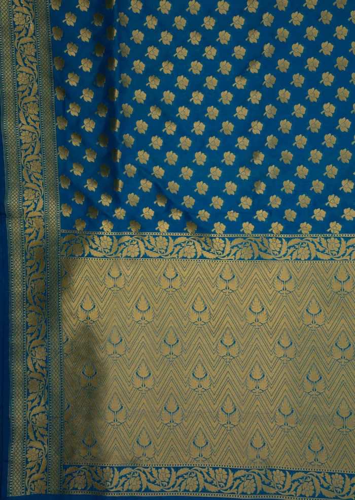 Blue chanderi silk saree weaved saree only on Kalki