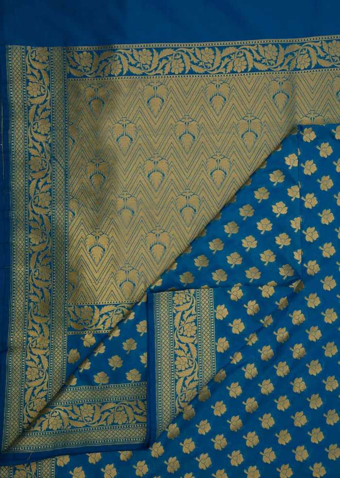 Blue chanderi silk saree weaved saree only on Kalki