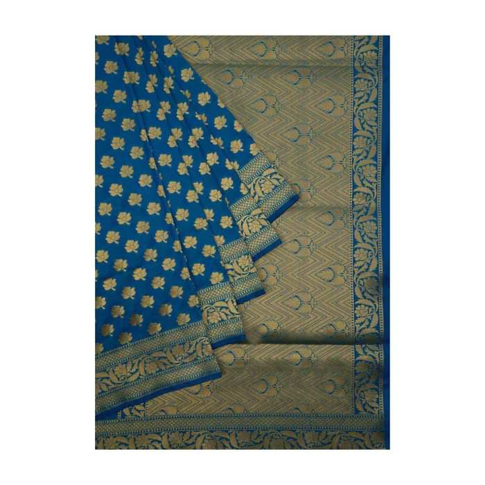 Blue chanderi silk saree weaved saree only on Kalki