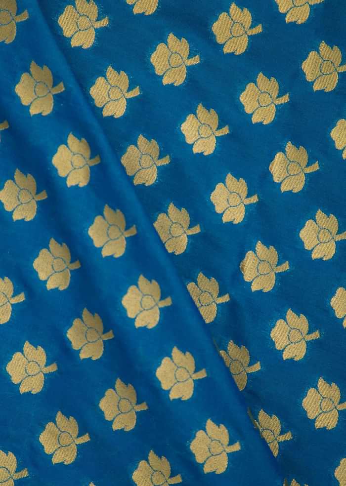 Blue chanderi silk saree weaved saree only on Kalki