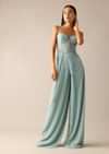 Blue Corset Style Sequin Jumpsuit