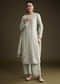 Blue Cotton Kurta Set With Intricate Resham Embroidery