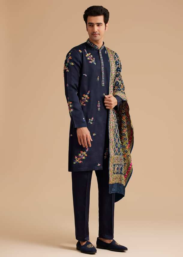 Blue Embroidered Kurta Set with Dupatta Blue Embroidered Kurta Set with Dupatta
