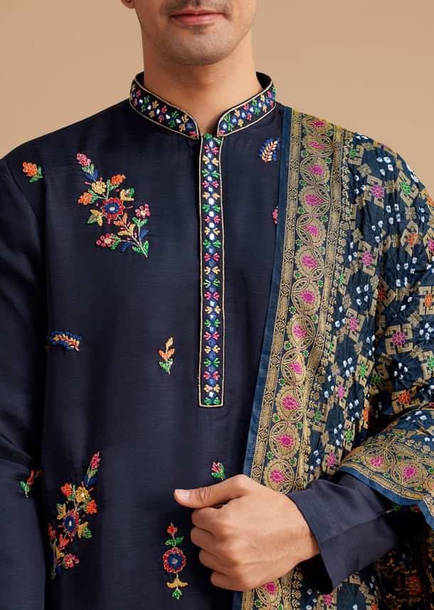 Blue Embroidered Kurta Set with Dupatta Blue Embroidered Kurta Set with Dupatta