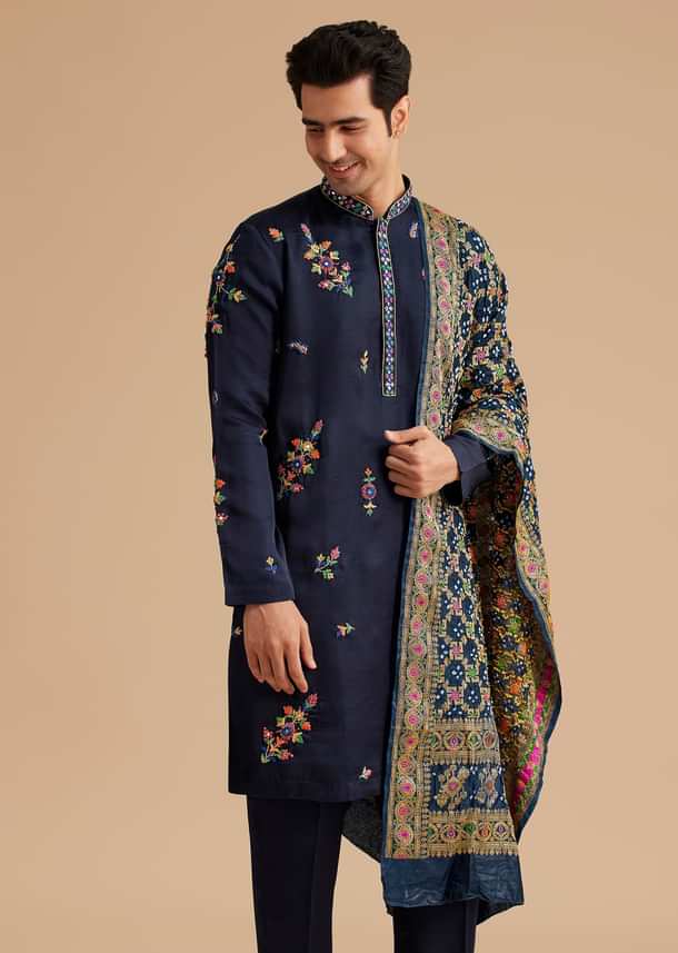 Blue Embroidered Kurta Set with Dupatta Blue Embroidered Kurta Set with Dupatta