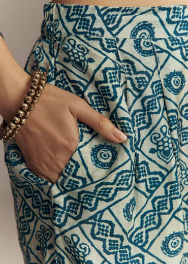 Blue Georgette Printed Anarkali Suit