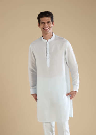 Blue Jacket Kurta Set with Resham Work